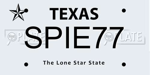 SPIE77 Texas License Plate