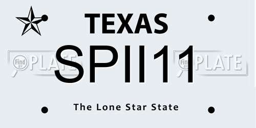 SPII11 Texas License Plate