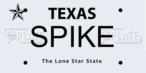SPIKE Texas License Plate