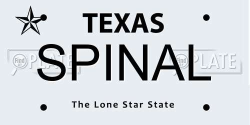 SPINAL Texas License Plate
