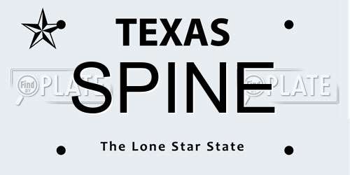 SPINE Texas License Plate