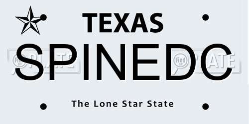 SPINEDC Texas License Plate