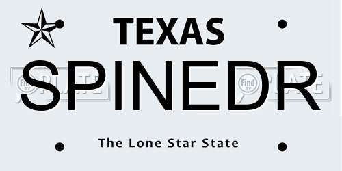 SPINEDR Texas License Plate