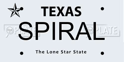 SPIRAL Texas License Plate