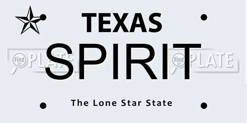 SPIRIT Texas License Plate