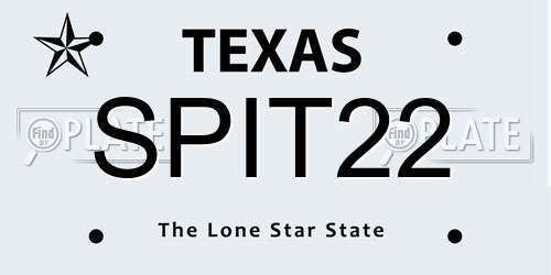 SPIT22 Texas License Plate