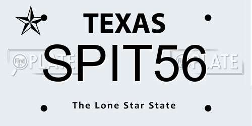 SPIT56 Texas License Plate