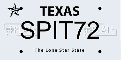 SPIT72 Texas License Plate