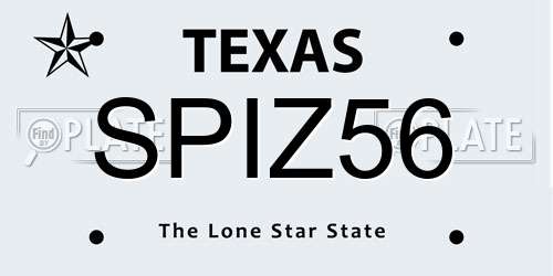 SPIZ56 Texas License Plate