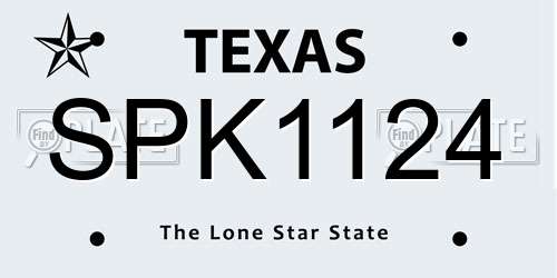SPK1124 Texas License Plate