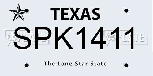 SPK1411 Texas License Plate