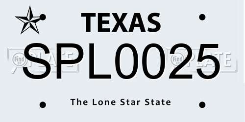 SPL0025 Texas License Plate
