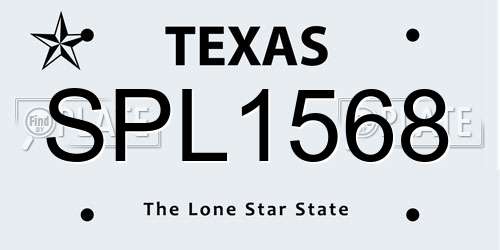 SPL1568 Texas License Plate