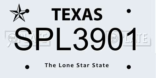 SPL3901 Texas License Plate