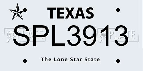 SPL3913 Texas License Plate