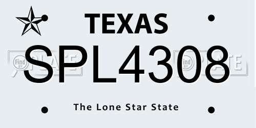 SPL4308 Texas License Plate