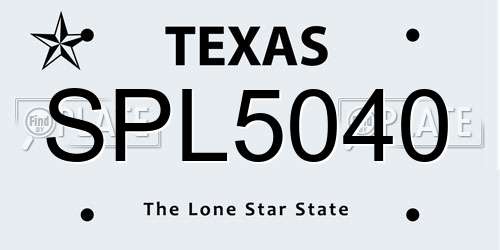 SPL5040 Texas License Plate