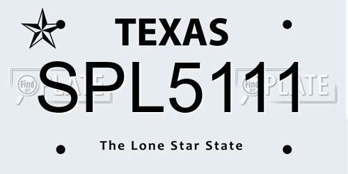 SPL5111 Texas License Plate