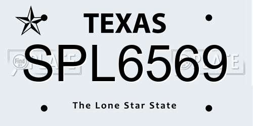 SPL6569 Texas License Plate
