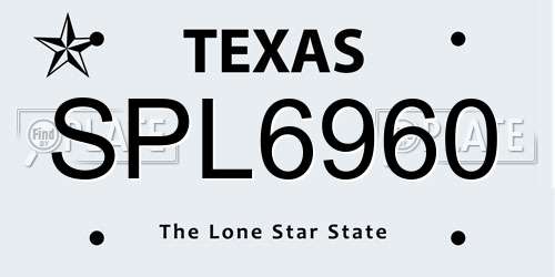 SPL6960 Texas License Plate