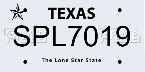 SPL7019 Texas License Plate