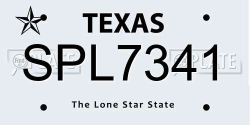 SPL7341 Texas License Plate