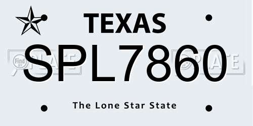 SPL7860 Texas License Plate