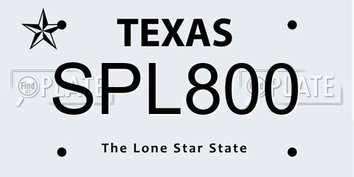 SPL800 Texas License Plate