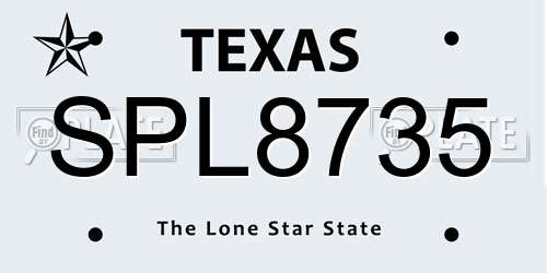SPL8735 Texas License Plate