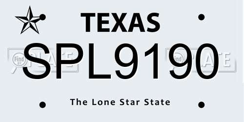 SPL9190 Texas License Plate