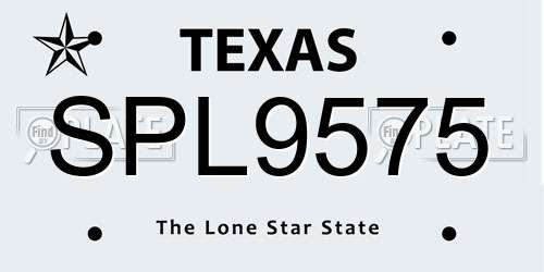 SPL9575 Texas License Plate