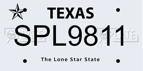 SPL9811 Texas License Plate