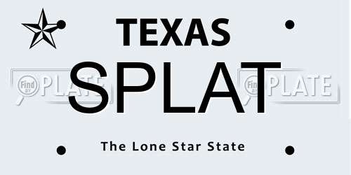 SPLAT Texas License Plate