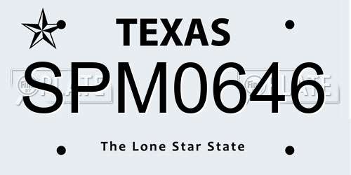 SPM0646 Texas License Plate