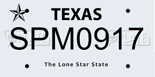 SPM0917 Texas License Plate