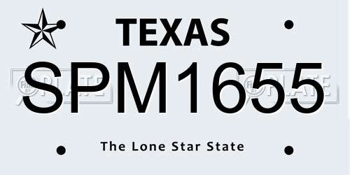 SPM1655 Texas License Plate
