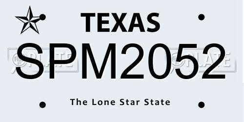 SPM2052 Texas License Plate