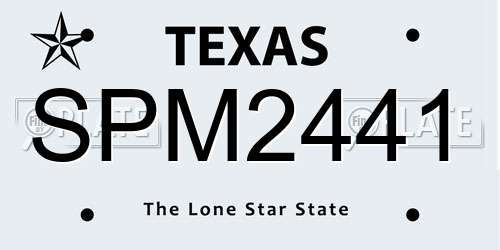 SPM2441 Texas License Plate