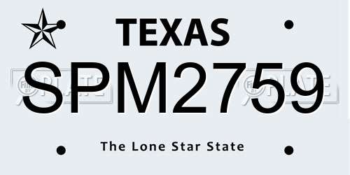 SPM2759 Texas License Plate