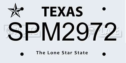 SPM2972 Texas License Plate