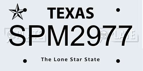 SPM2977 Texas License Plate