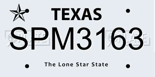SPM3163 Texas License Plate