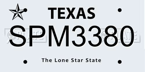 SPM3380 Texas License Plate