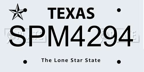 SPM4294 Texas License Plate