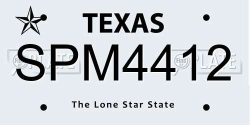 SPM4412 Texas License Plate