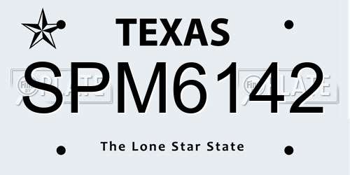 SPM6142 Texas License Plate