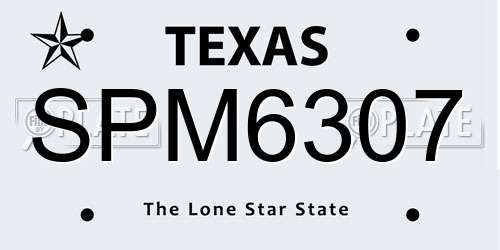 SPM6307 Texas License Plate