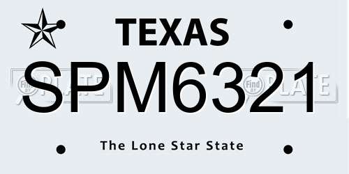 SPM6321 Texas License Plate