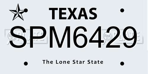 SPM6429 Texas License Plate