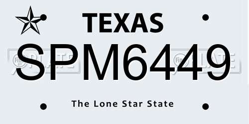 SPM6449 Texas License Plate